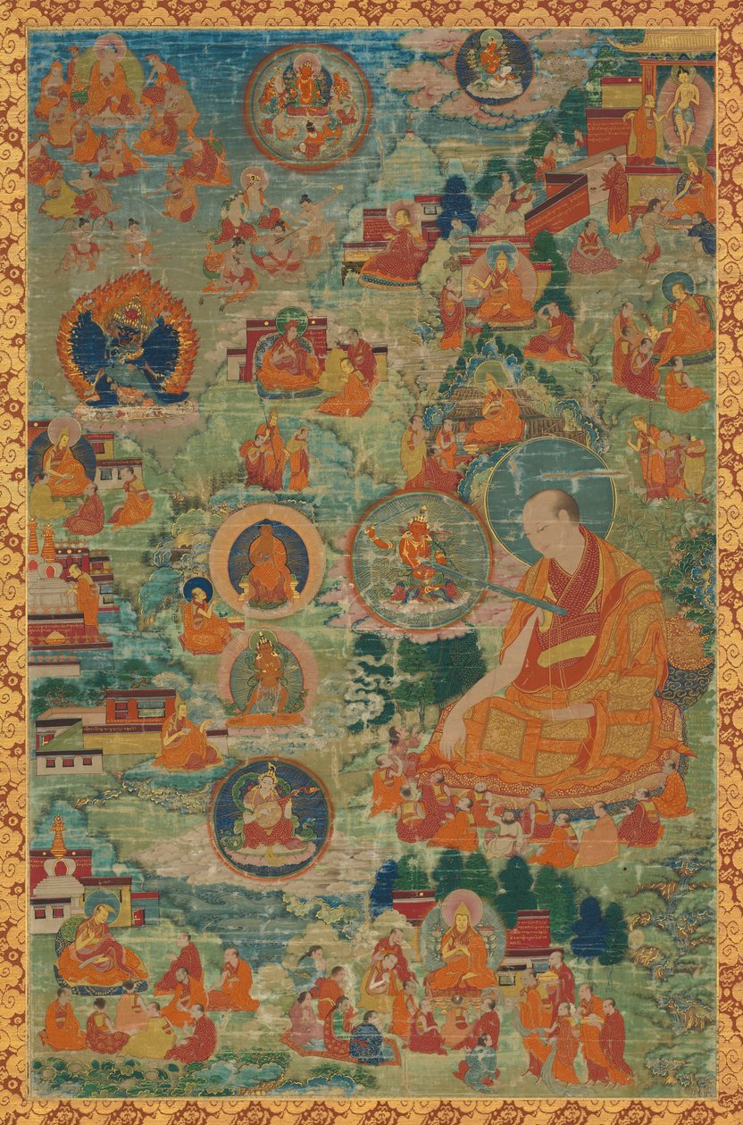 Tsong-kha-pa og scener fra hans liv af Unknown artist