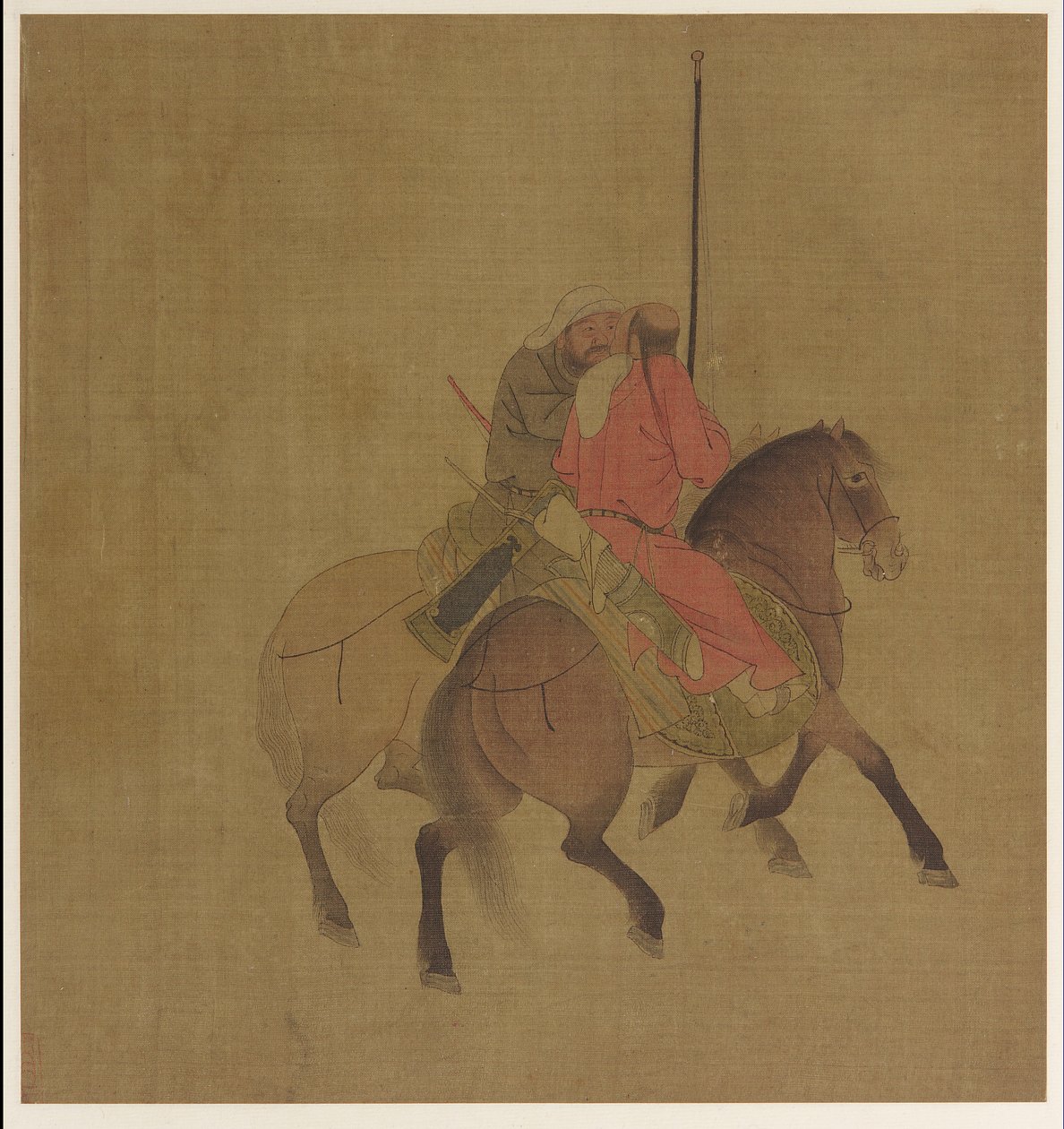 To bueskytter til hest af Unknown artist