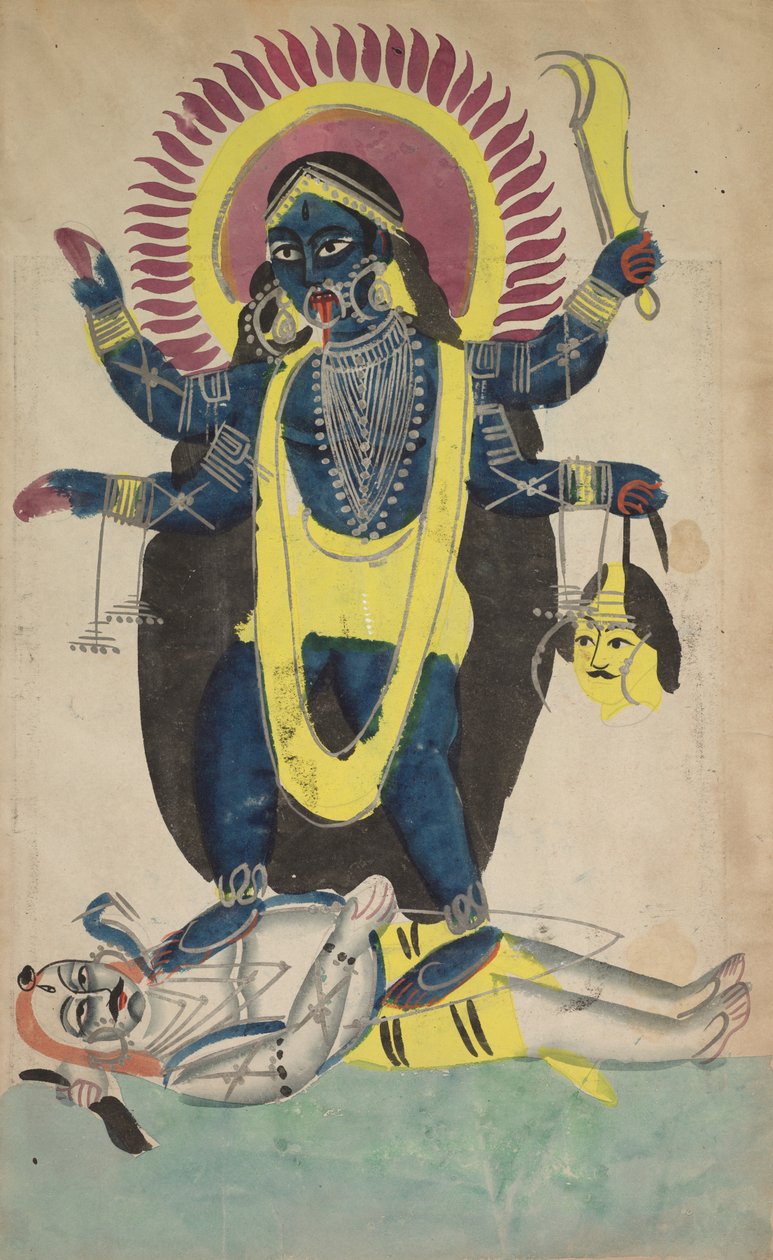 To aspekter af Kali: Kali danser på Shiva af Unknown artist
