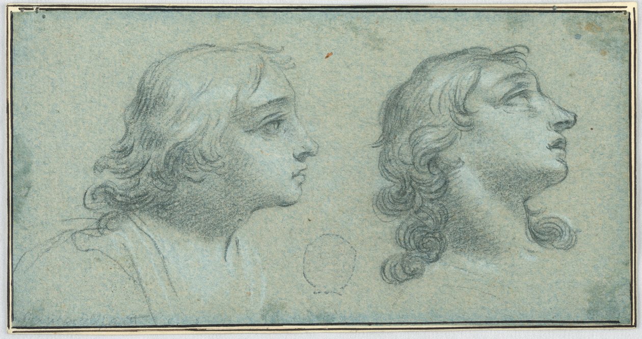 To syn på hovedet af en ungdom af Unknown artist