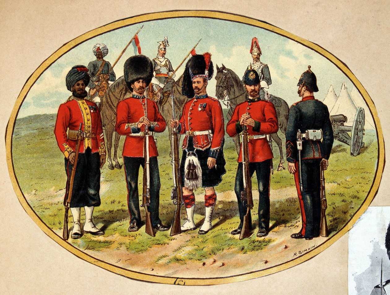 Typer af den britiske hær, ca. 1890 af Unknown artist
