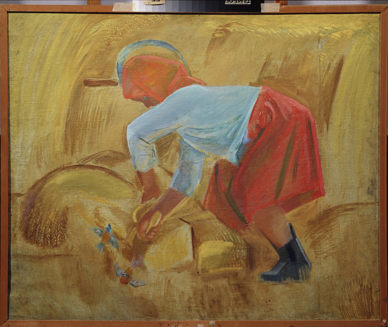 En mejer med en segl på hovedet. Maleri af Alexei Fyodorovich Pakhomov (1900-1973), olie på lærred af Unknown artist
