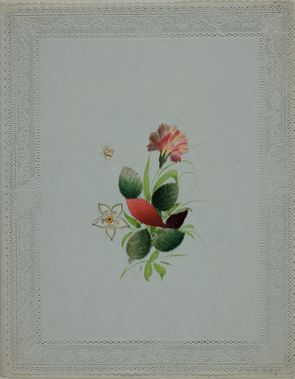 Valentin uden titel (lyserøde og hvide blomster) af Unknown artist