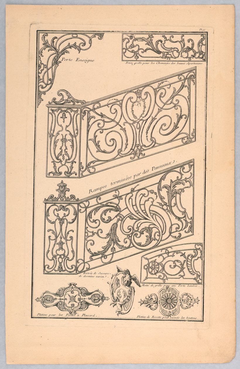 Forskellige designs til dekorativt metalarbejde af Unknown artist