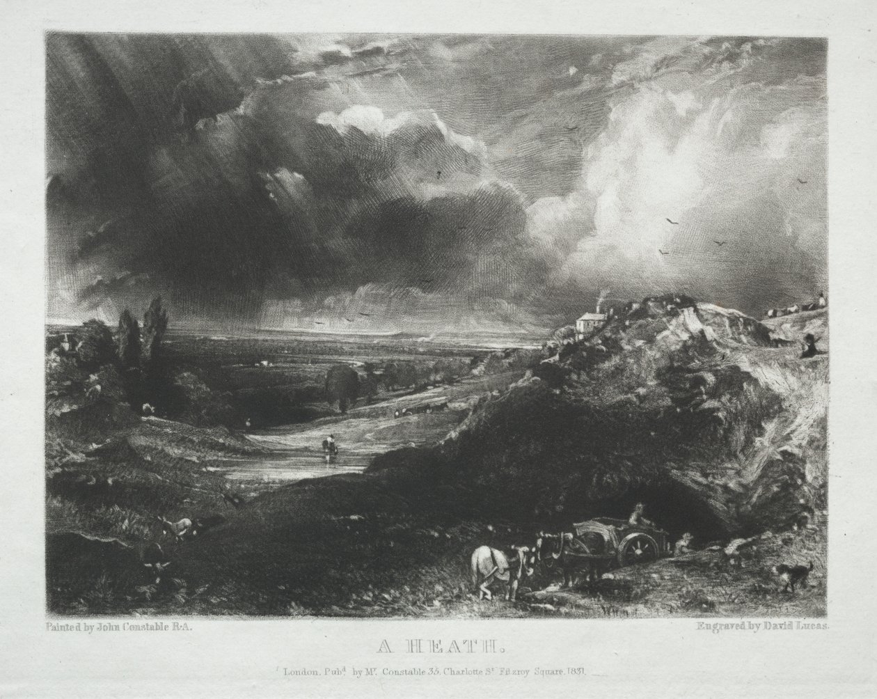 Forskellige emner af landskab, karakteristisk for engelsk sceneri fra billeder malet af John Constable, R.A.: A Heath af Unknown artist