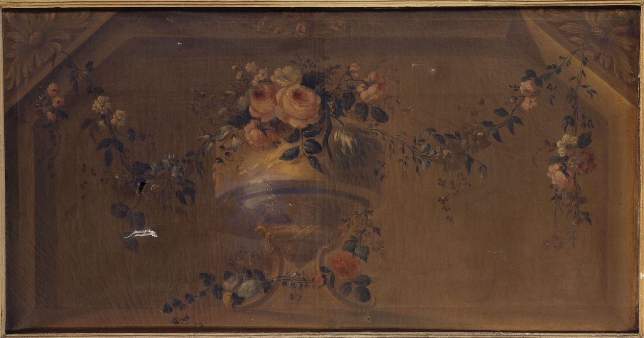 Vase med blomster i en niche. Mellem 1769 og 1789 (olie på lærred) af Unknown artist