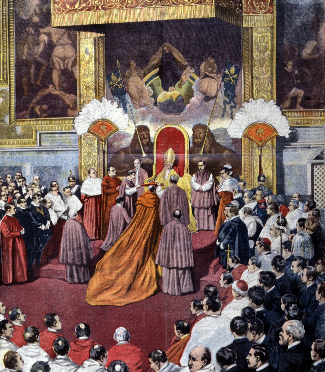 Vatikanets konsistorie ledet af pave Leo XIII af Unknown artist