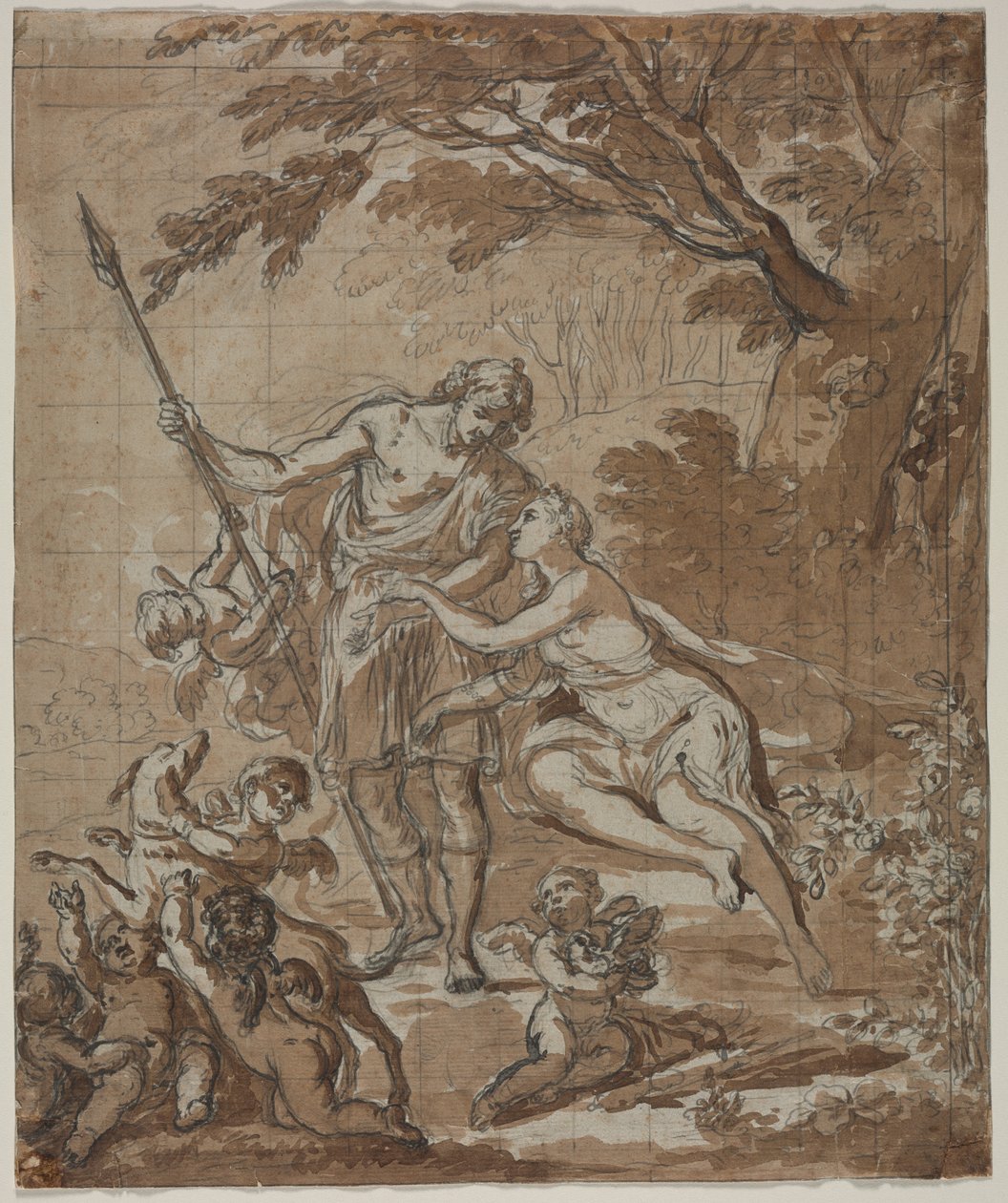 Venus og Adonis af Unknown artist
