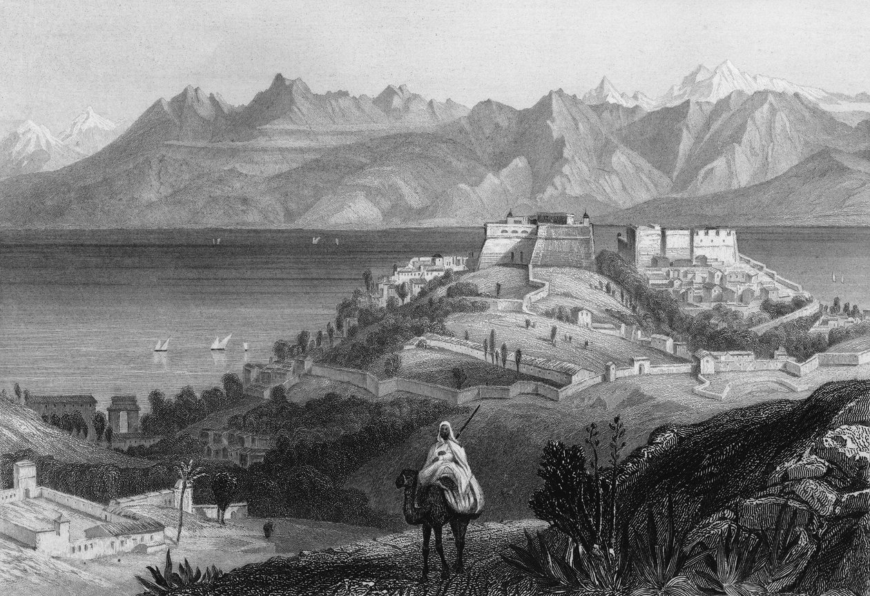 Udsigt over stearinlys og kæde af Atlas i det 19. århundrede, by taget af den franske hær i 1833, i "" L