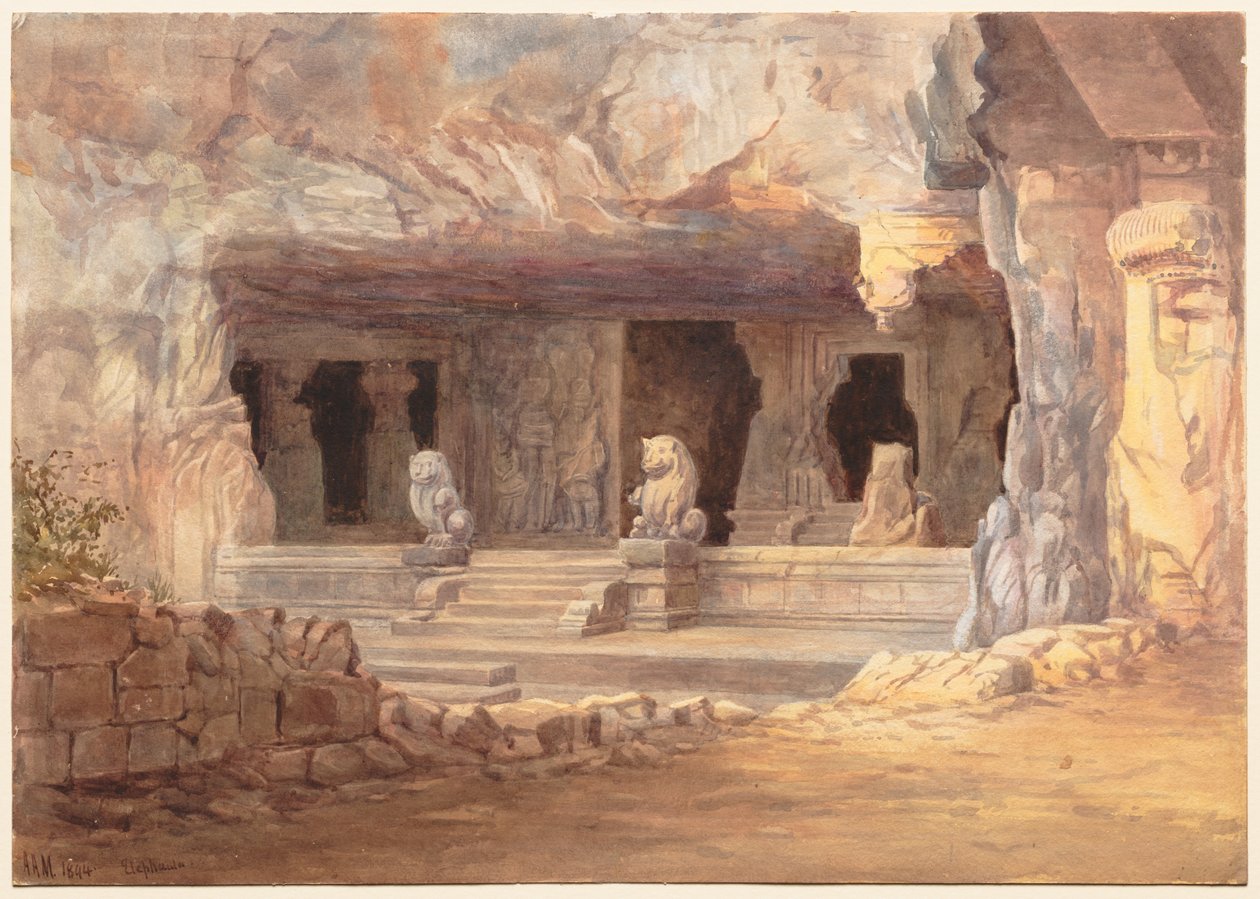 Udsigt over Elephanta af Unknown artist