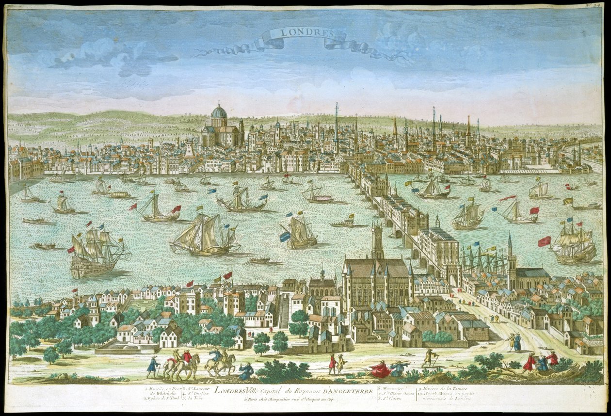 Udsigt over London i begyndelsen af det 18. århundrede. af Unknown artist