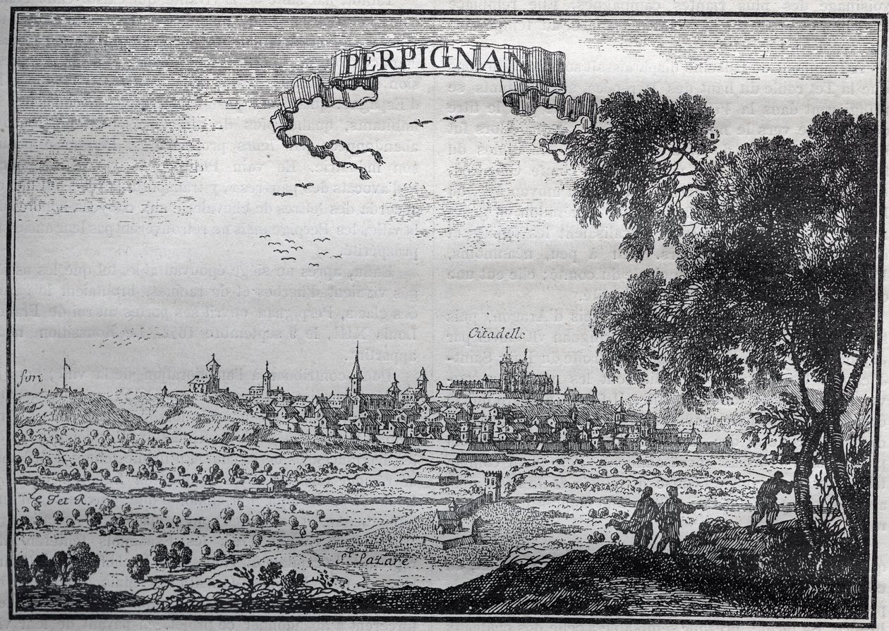 Udsigt over Perpignan i det 17. århundrede - Udsigt over Perpignan i det 17. århundrede - af Unknown artist