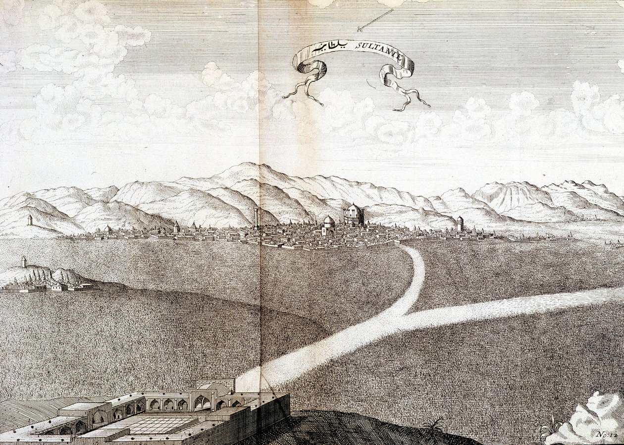 Udsigt over Sultanie - i "" Journal of the voyage of the Knight Chardin, Persien og Østindien, ved Sortehavet og Colchide""" af Unknown artist