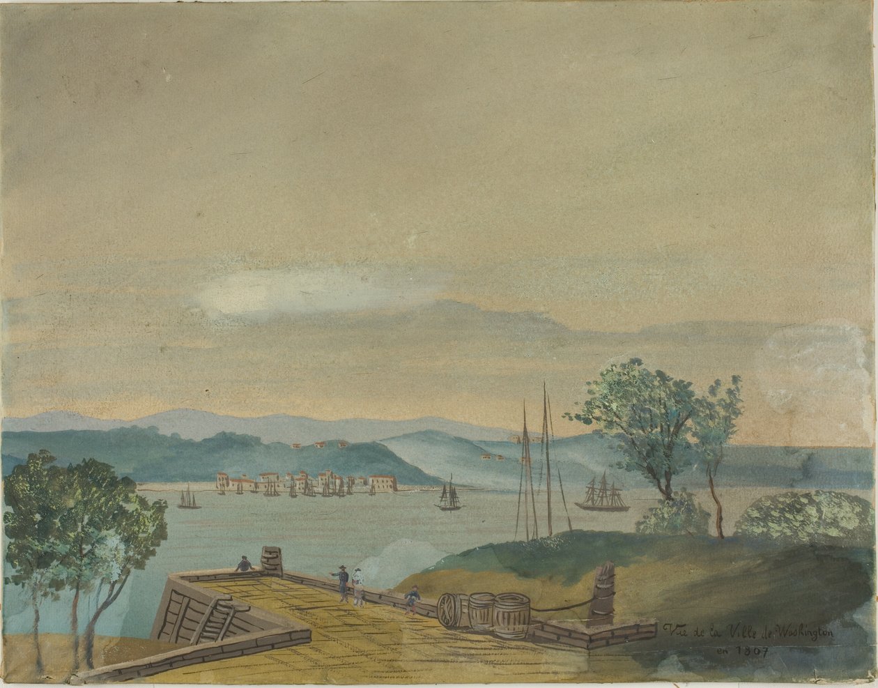 Udsigt over byen Washington i 1807 af Unknown artist