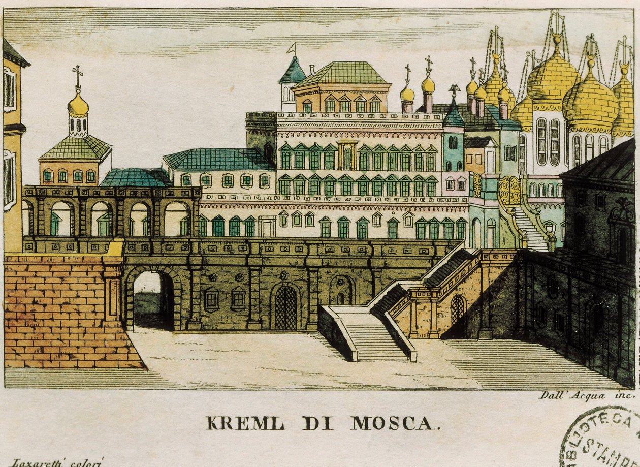 Udsigt over Kreml, Moskva, russisk fra rejser fra Skt. Petersborg til Tyskland af Georg Reinbeck, tryk af Unknown artist
