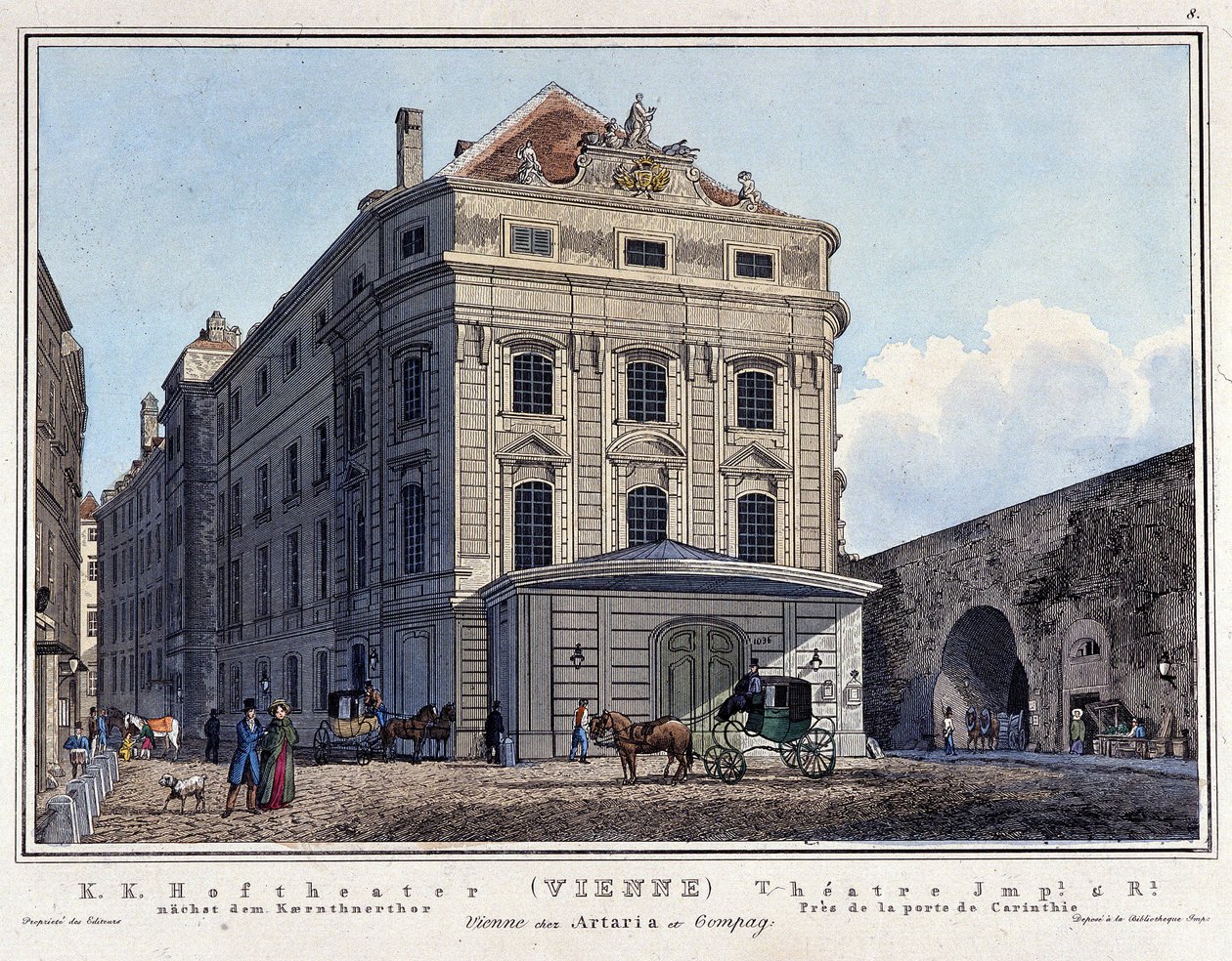 Udsigt over National Hoftheater i Wien i det 19. århundrede. af Unknown artist