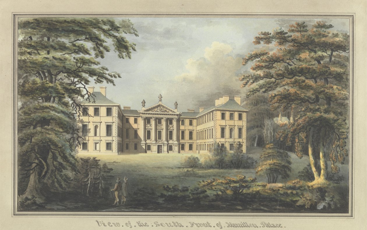 Udsigt over Hamilton Palaces sydfront af Unknown artist