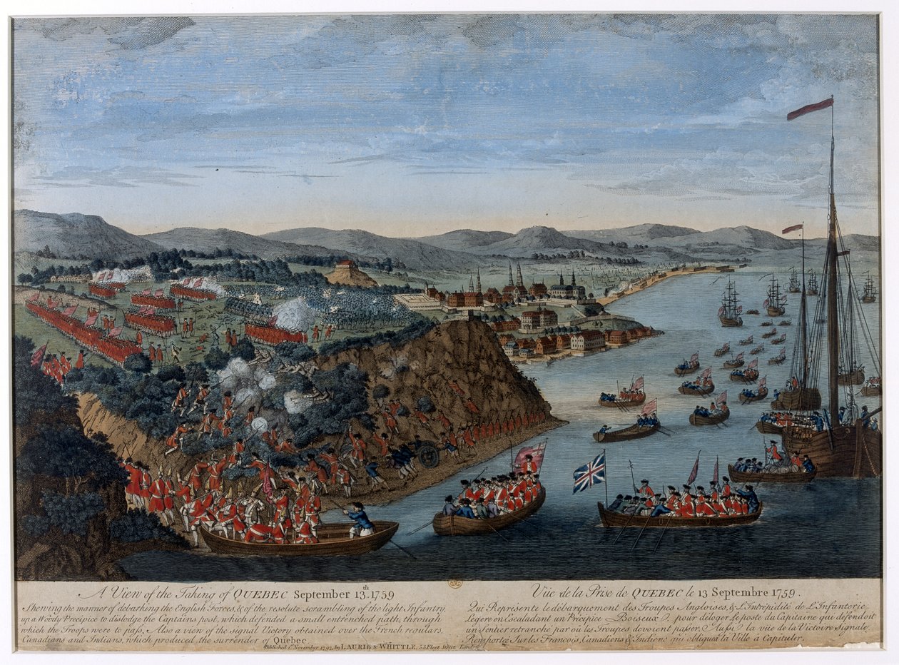 Udsigt over indtagelsen af Quebec af Unknown artist