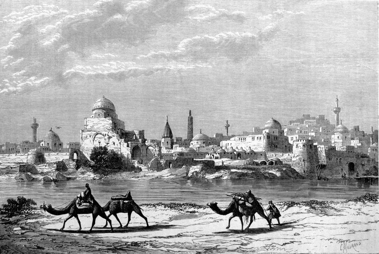 Udsigt over byen Mosul på Tigeren i Irak. af Unknown artist