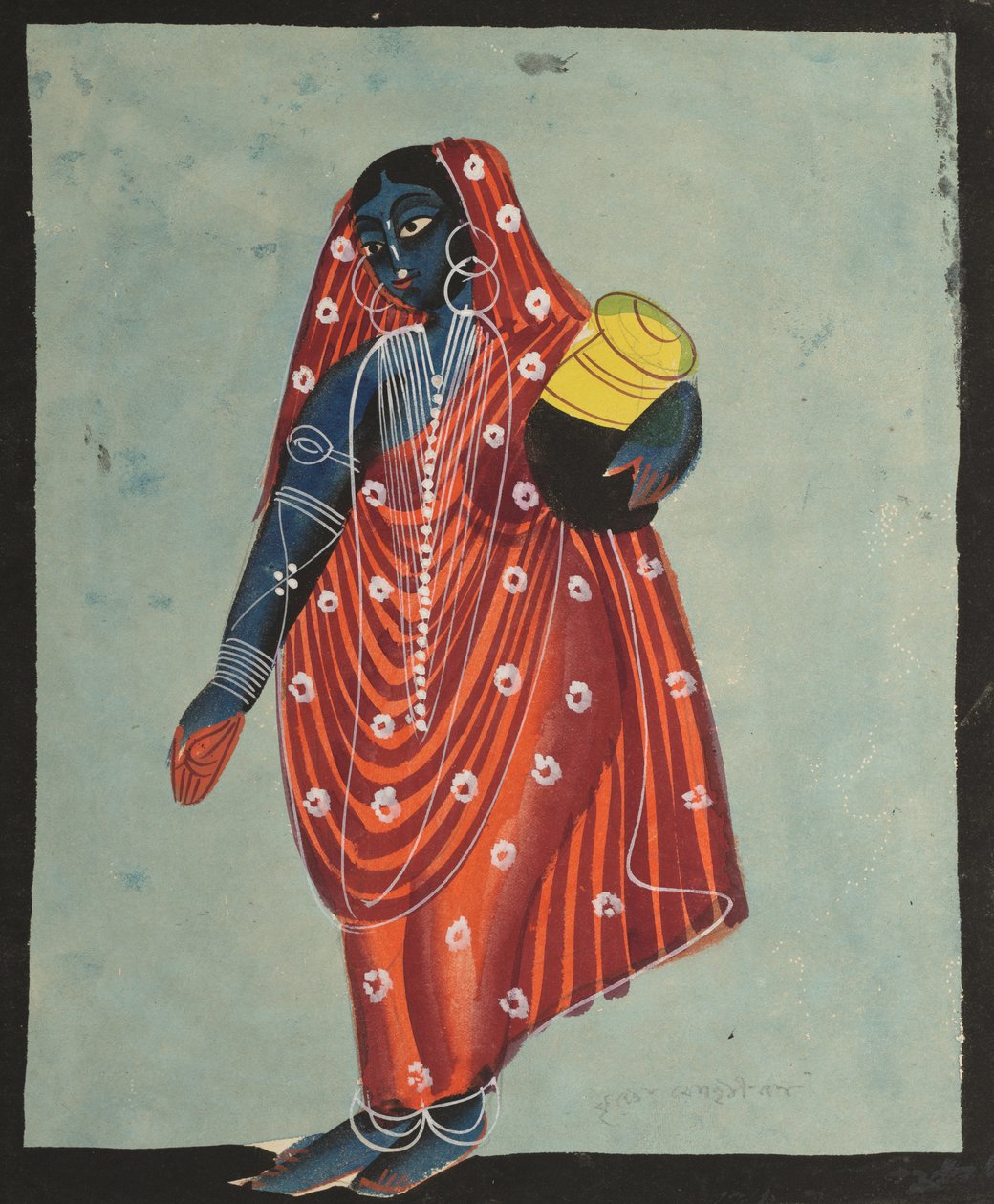Vishnu i kvindelig form af Mohini, der bærer Amrita for guderne af Unknown artist