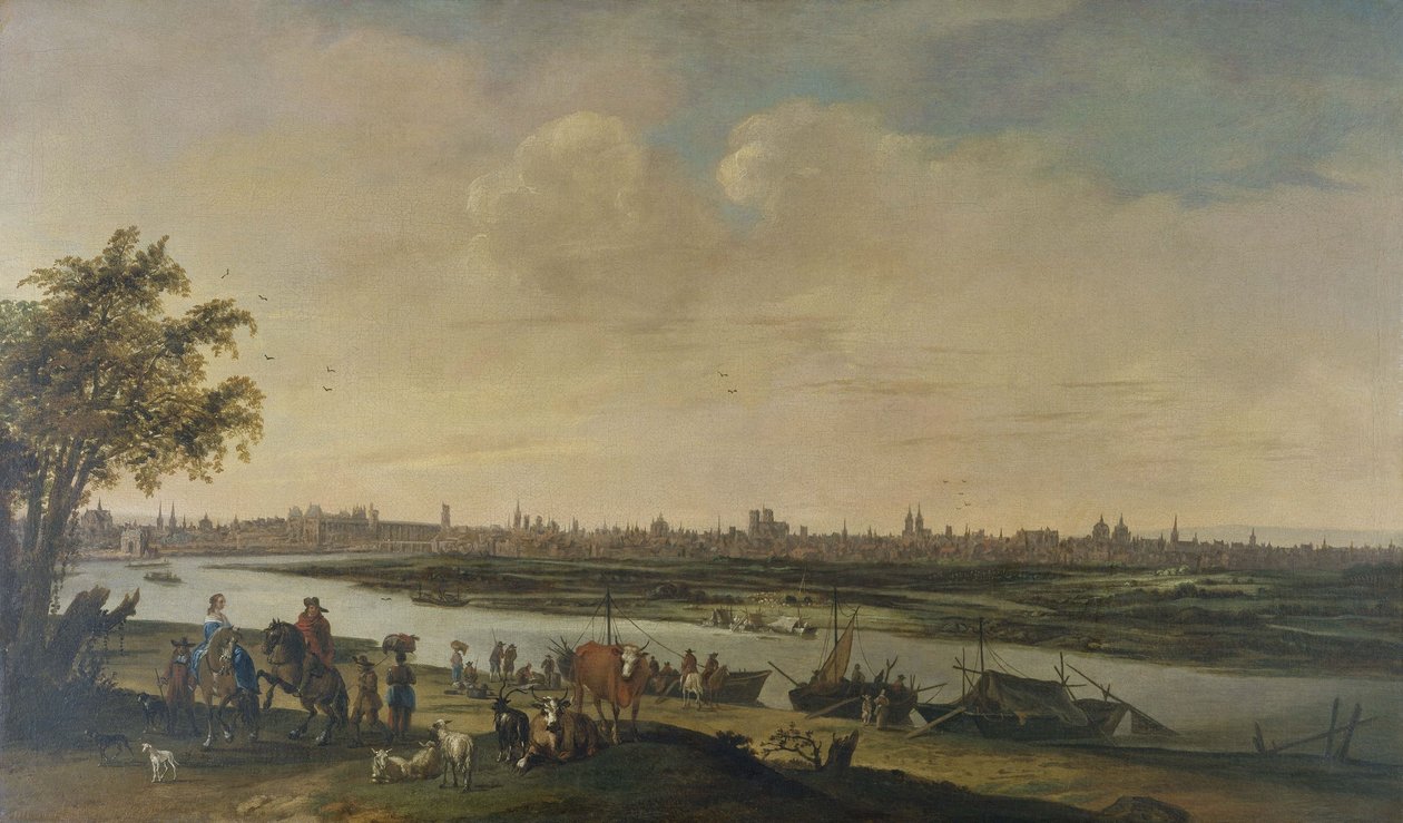 Vue générale de Paris, prise du bas de la colline de Chaillot, ca. 1650, mellem 1645 og 1655 (olie på lærred) af Unknown artist