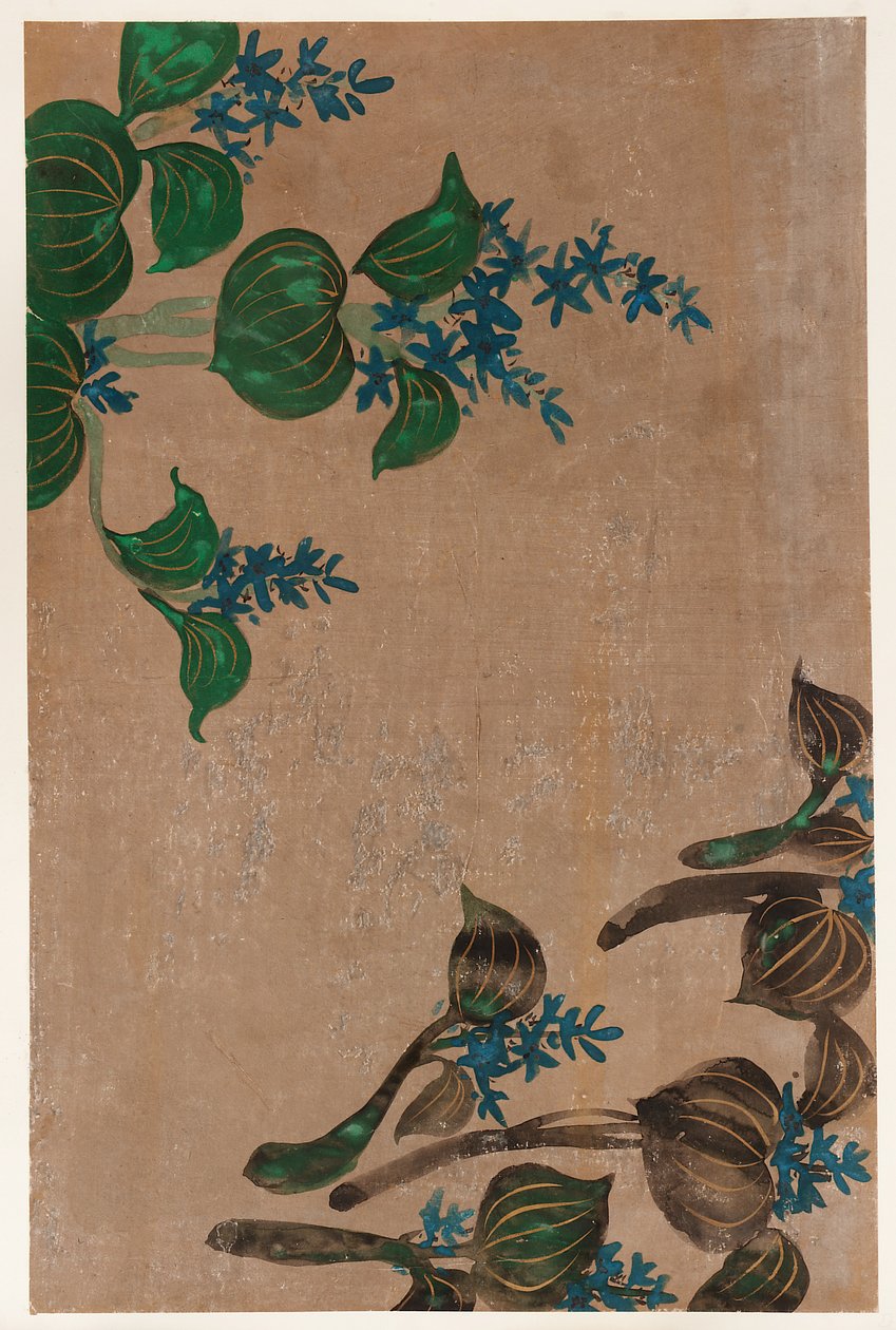 Vandplanter med blå blomster af Unknown artist