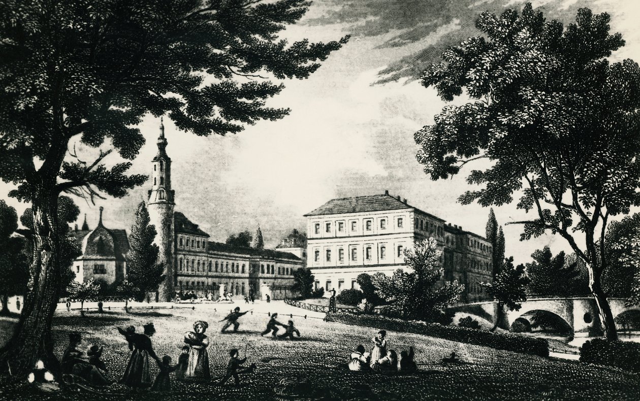 Weimar City Castle, gravering, Tyskland af Unknown artist