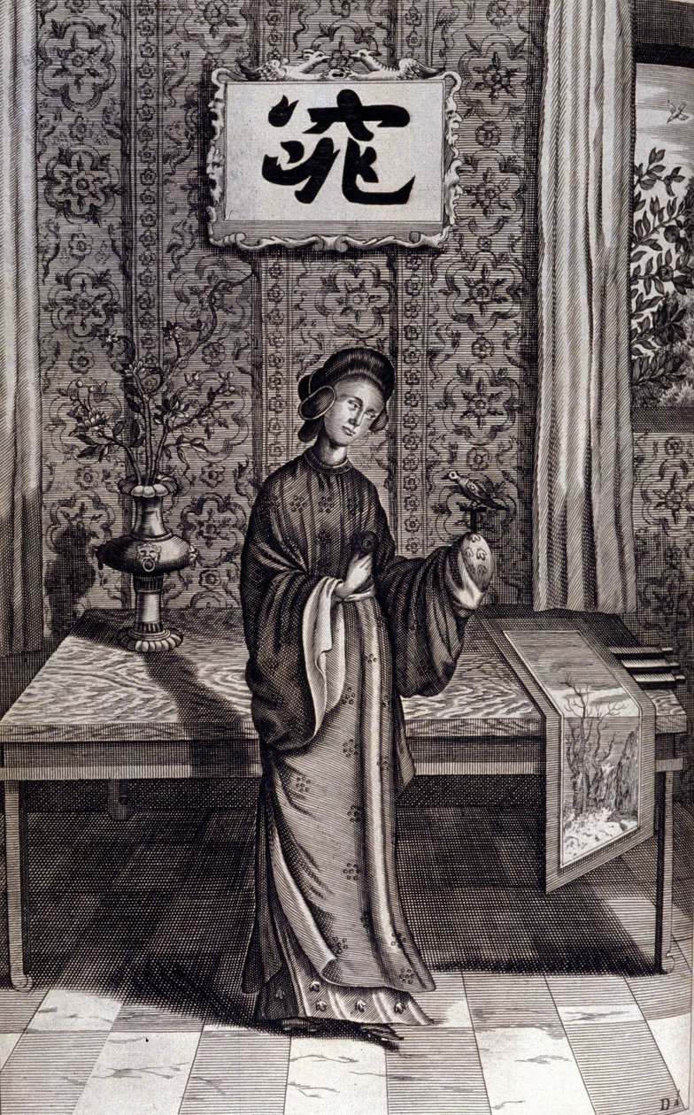 Kvinde af den kinesiske adel. "De China Monumenta" af Athanasius Kircher (1601 - 1680), jesuit, orientalist og tysk lærd, Amsterdam 1667. af Unknown artist