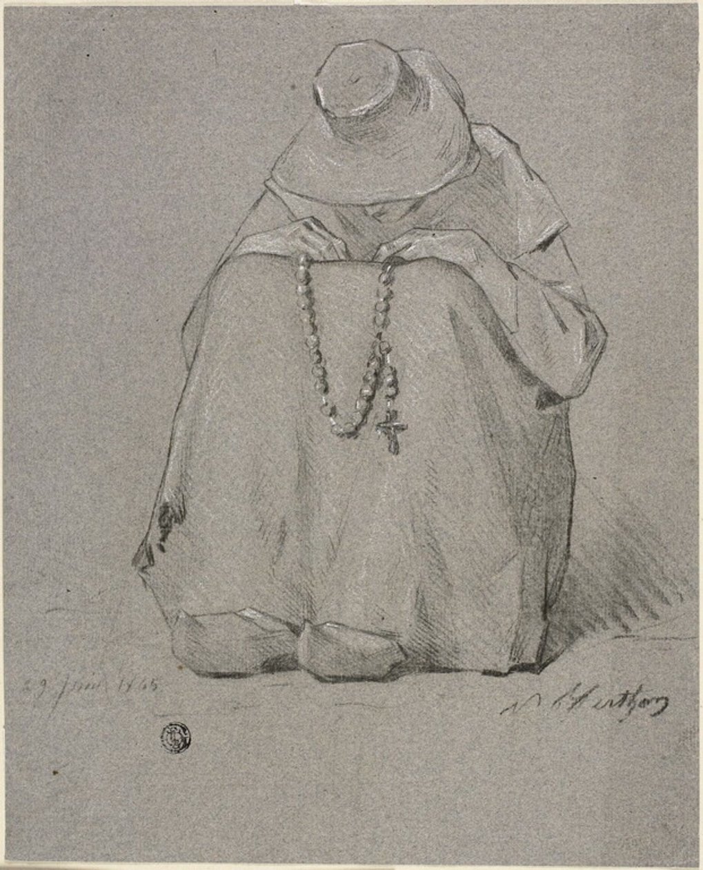 Kvinde med rosenkrans af Unknown artist