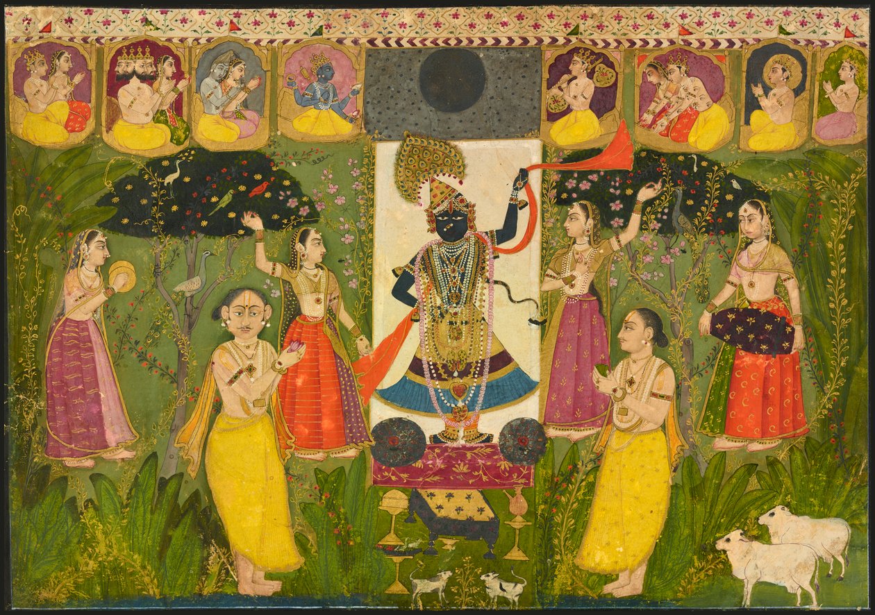 Tilbedelse af Shri Nathji af Unknown artist