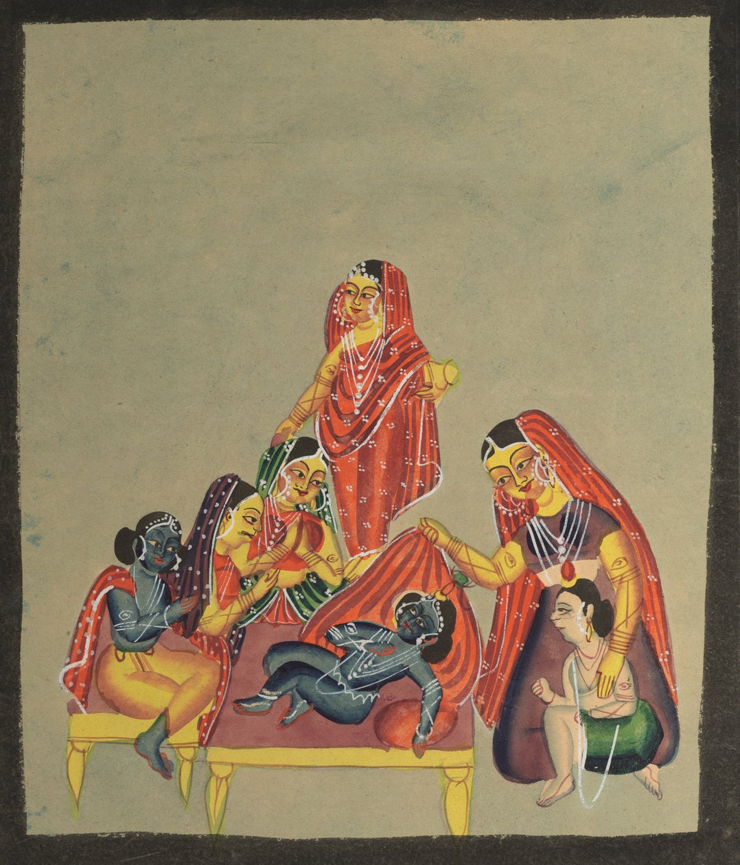 Tilbedelse af spædbarnet Krishna af Unknown artist