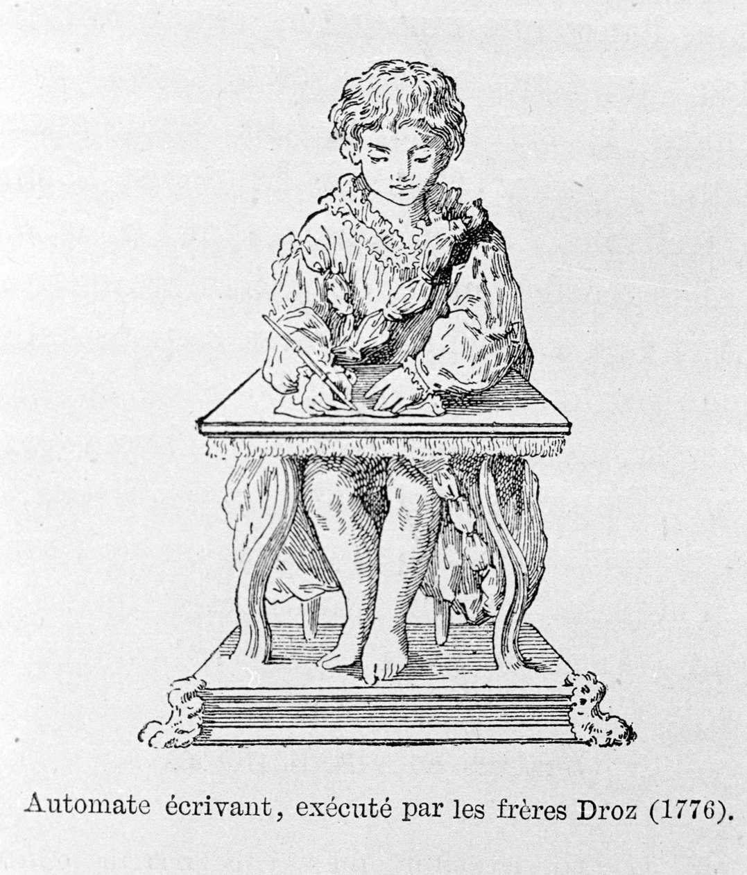 Forfatterautomat, vist af Droz-brødrene i 1776. af Unknown artist