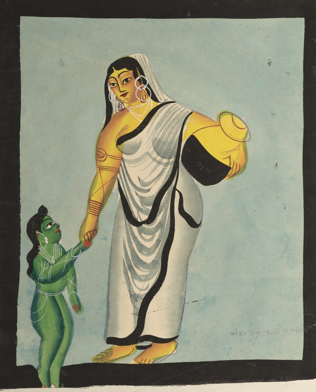 Yasoda tager spædbarnet Krishna en tur af Unknown artist