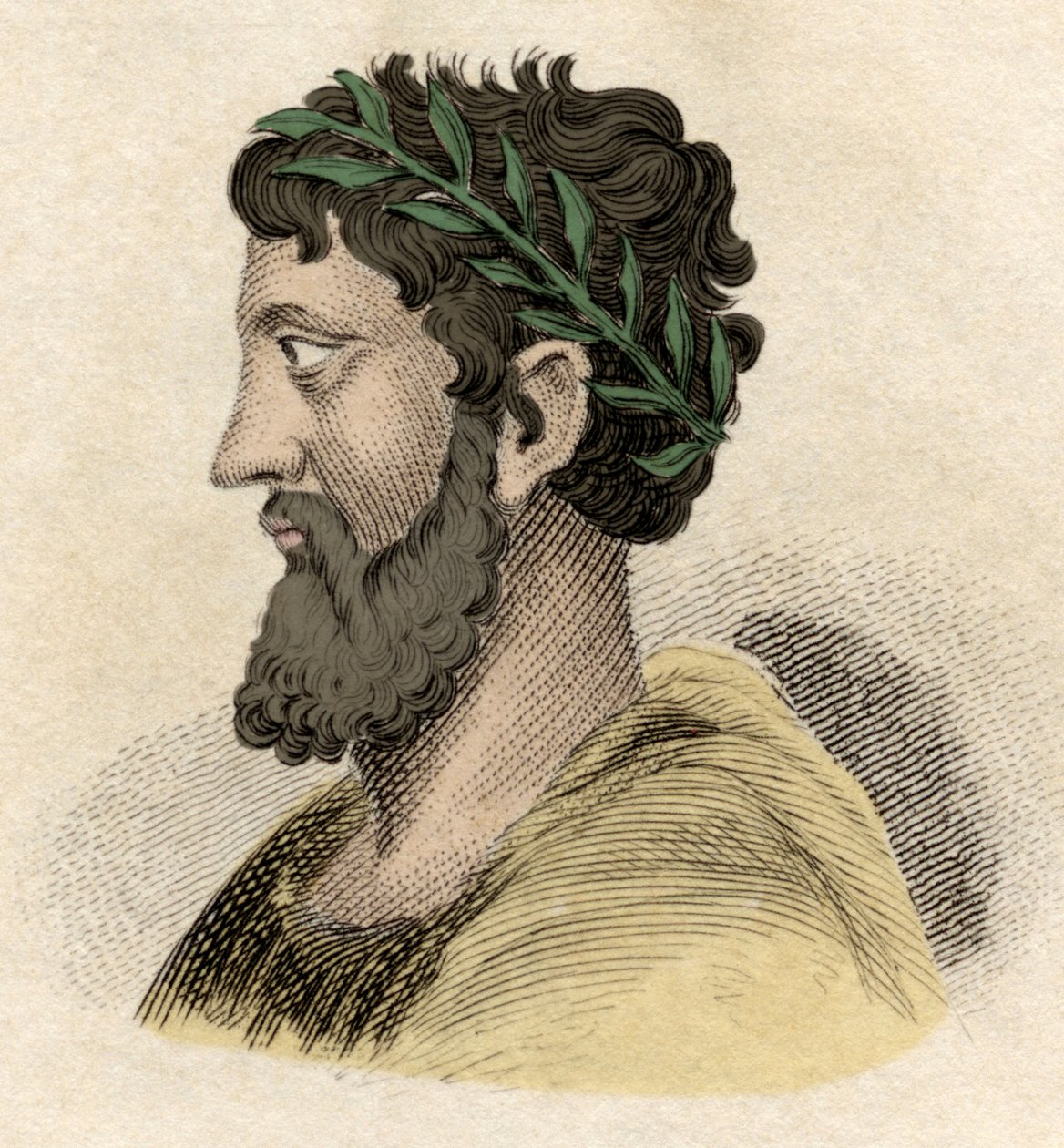 Zaleucus (eller Zaleucos Zaleuco di Locri) græsk filosof og lovgiver for Locreans (folk i Italien), der lever i det 7. århundrede f.Kr. Gravering af det 19. århundrede. af Unknown artist
