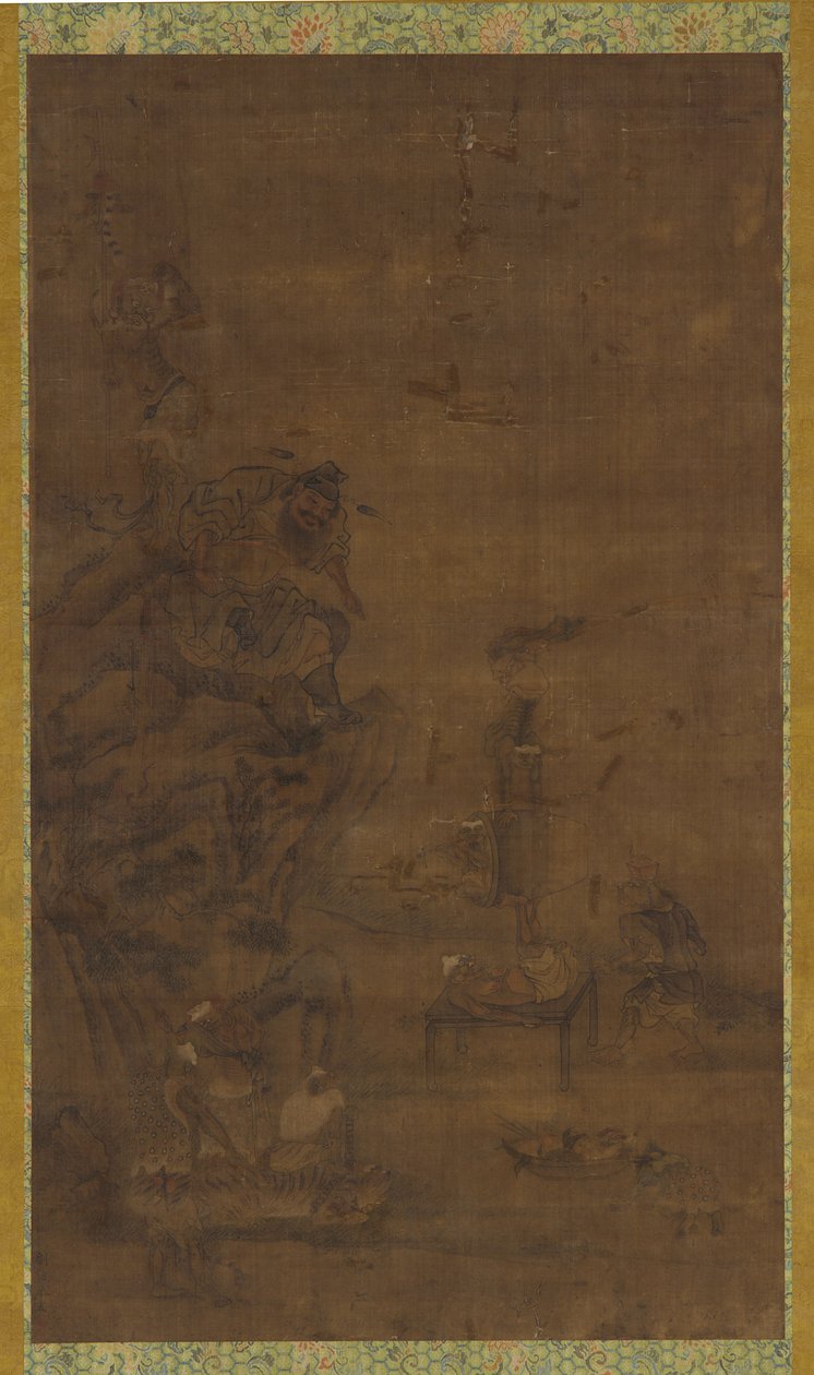 Zhong Kui tæmmer de fem pestilenser af Unknown artist