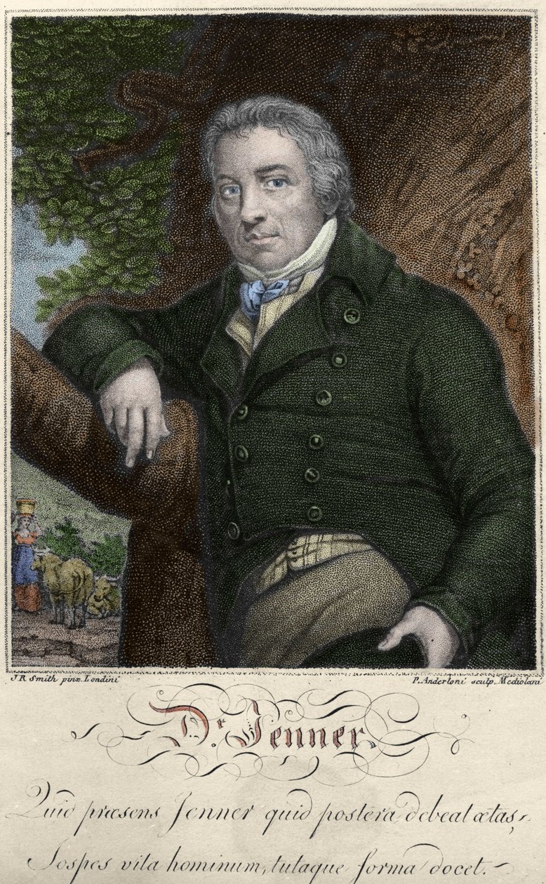 portræt af Edward Jenner (1749-1823), engelsk læge, opdager af immunitet mod kopper. af Unknown artist