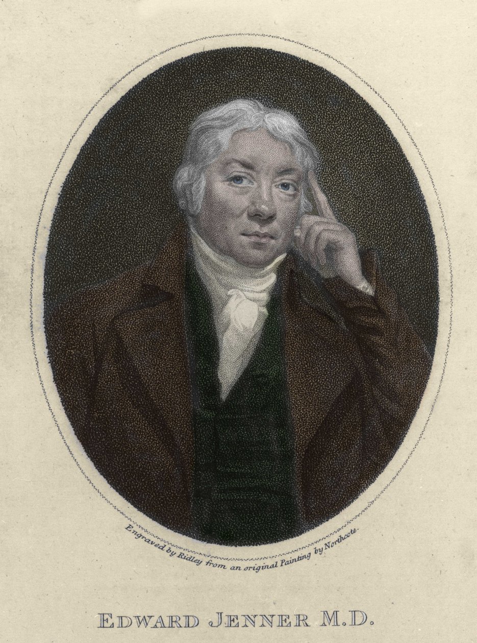 portræt af Edward Jenner (1749-1823), engelsk læge, opdager af immunitet mod kopper. af Unknown artist