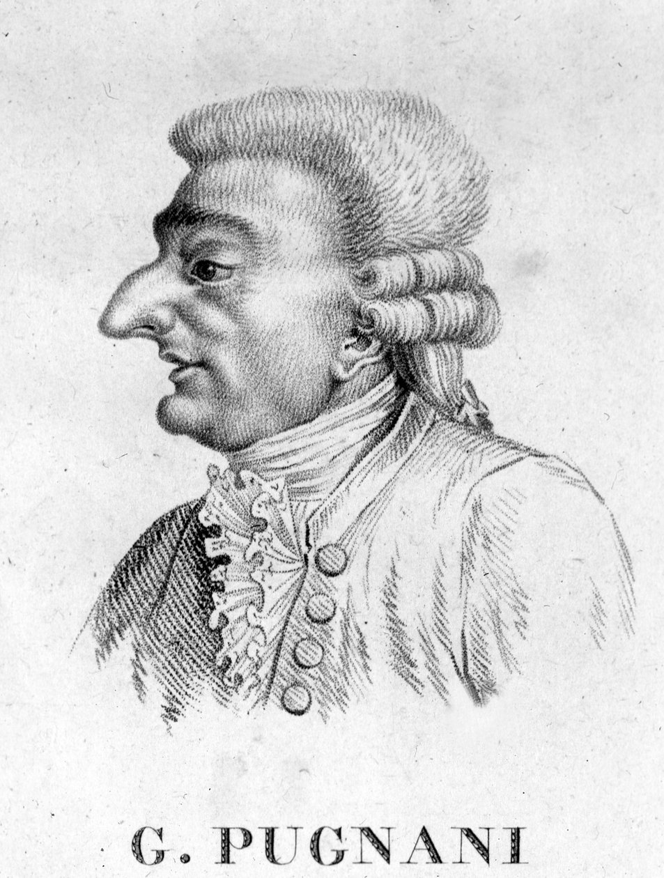 portræt af Gaetano Pugnani. Italiensk violinist og komponist (f i Torino af Unknown artist