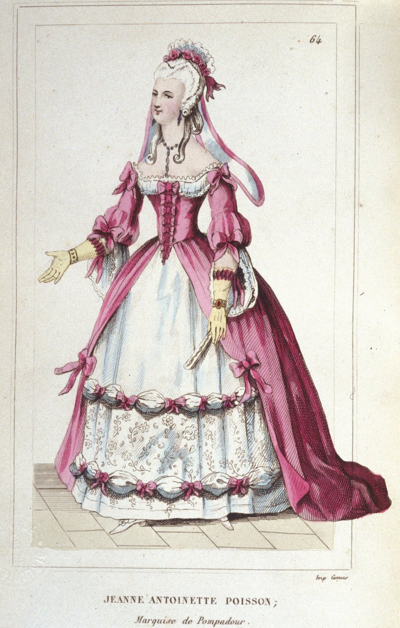 portræt af Jeanne-Antoinette Poisson, Marquise af Pompadour (kendt som Madame de Pompadour af Unknown artist