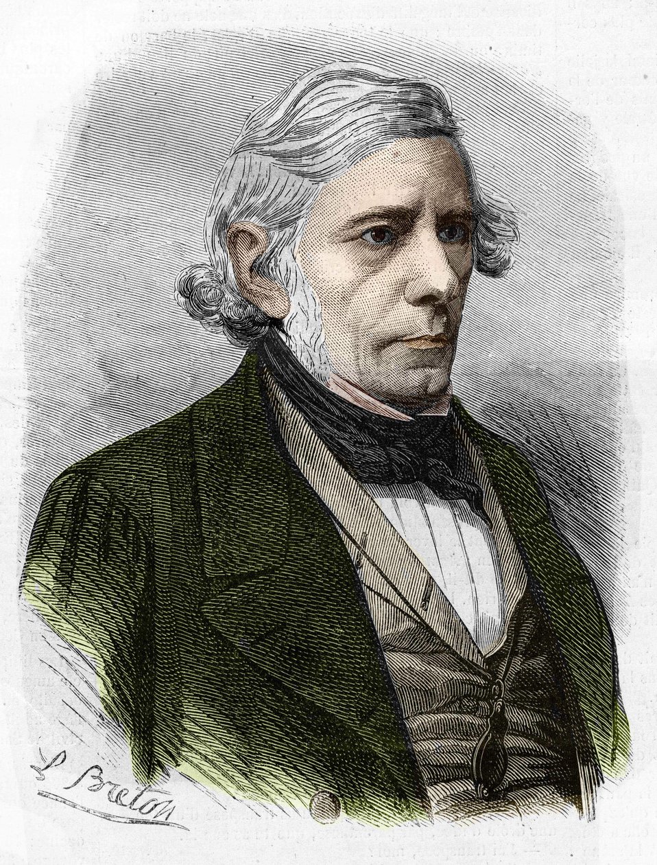 portræt af Victor Cousin. fransk filosof (1792 til 1867). af Unknown artist