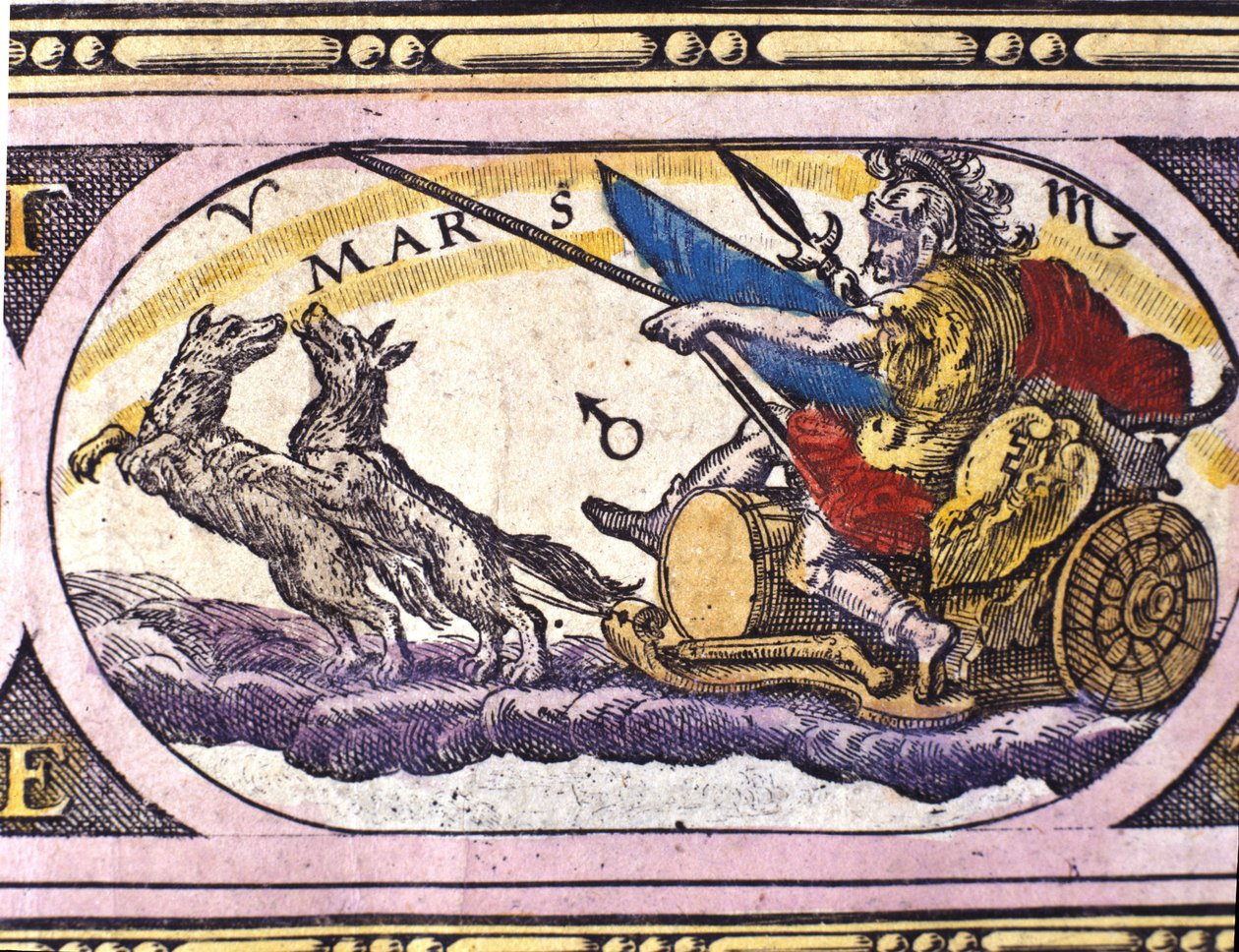 repræsentation af guden Mars 17. århundrede (gravering) af Unknown artist