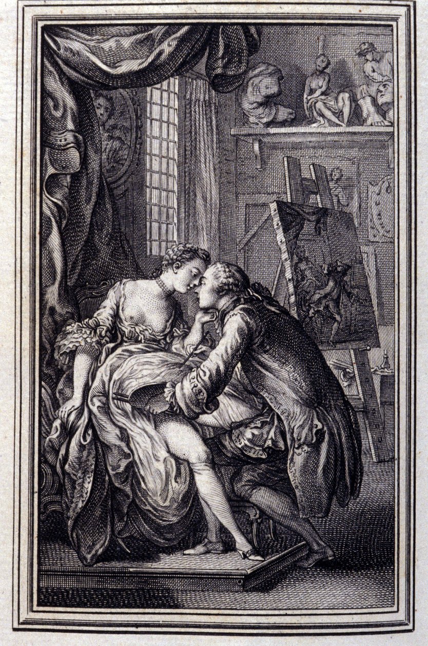 bordet- i "" Fortællinger og noveller på vers"" af Jean La Fontaine. 1762. af Unknown artist