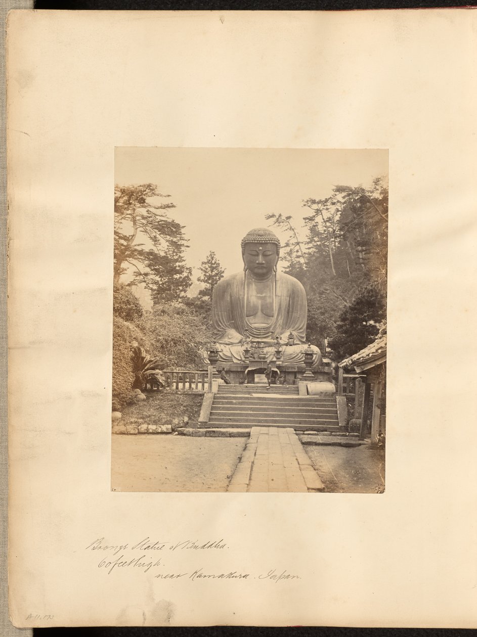 Bronzestatue af Buddha, 60 meter høj, nær Kamakura, Japan af Unknown artist/maker