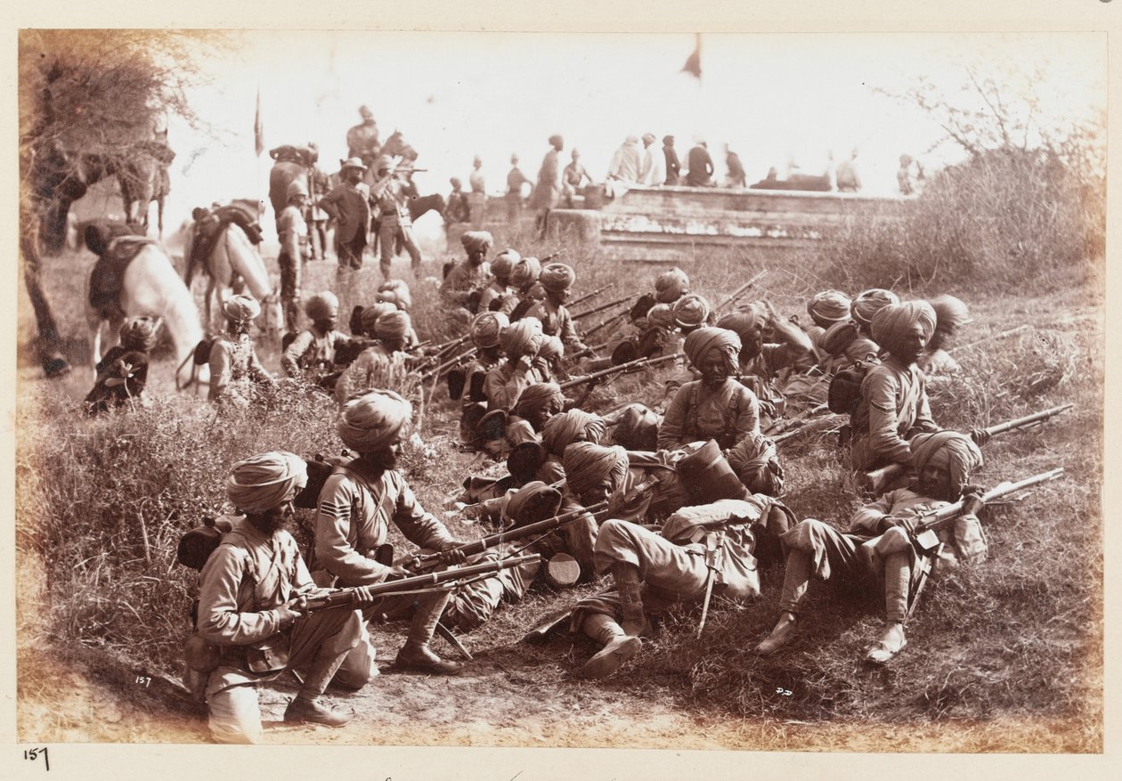 14. Sikhs Venter på angreb, Delhi -træningslejr af Unknown photographer