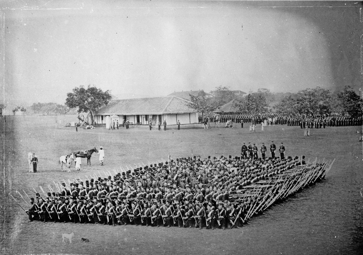 45th (Nottinghamshire) Regiment of Foot (Sherwood Foresters) danner firkant i bore af Unknown photographer