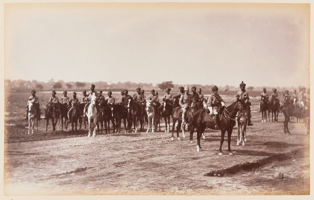 7. regiment af bengalsk kavaleri under øvelseslejren i Delhi af Unknown photographer