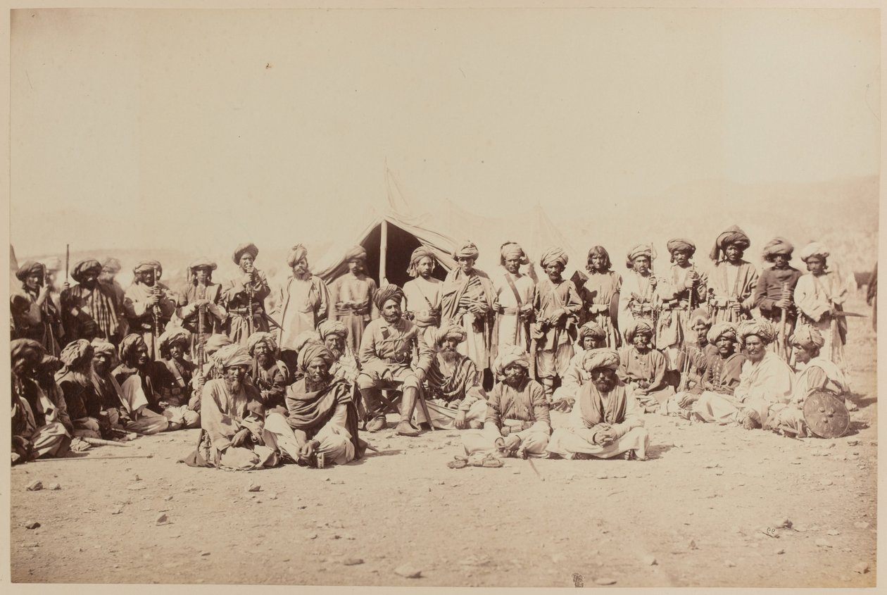 Afghanske stammefolk på en durbar af Unknown photographer