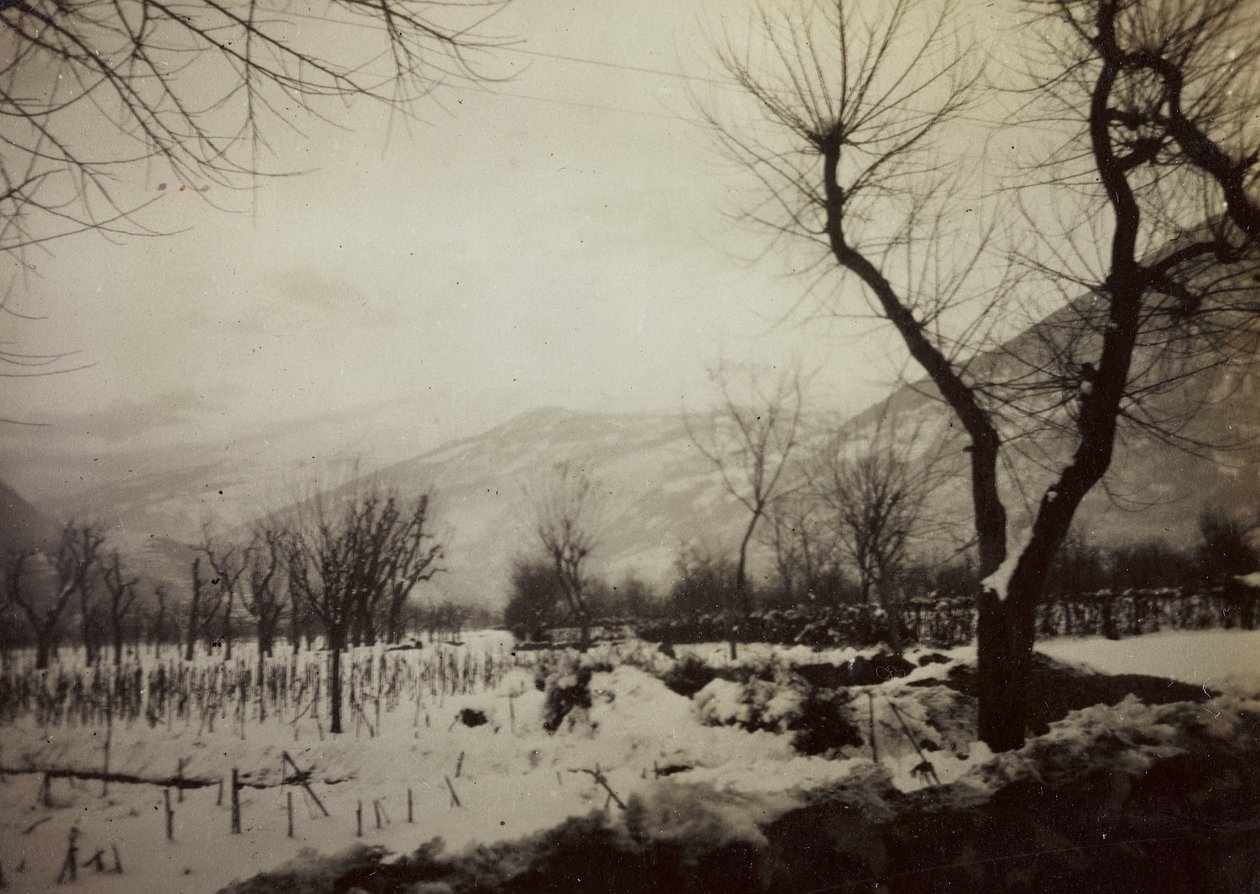 Albummet "Harriet Louise Self": en udsigt over Brenta-dalen med sne af Unknown photographer