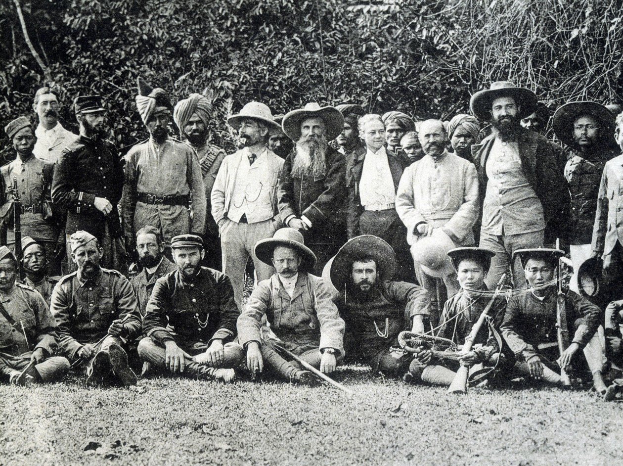 Auguste Pavie (1847-1925), bretonsk opdagelsesrejsende og den fransk-engelske mission i Upper Mekong i 1895. af Unknown photographer
