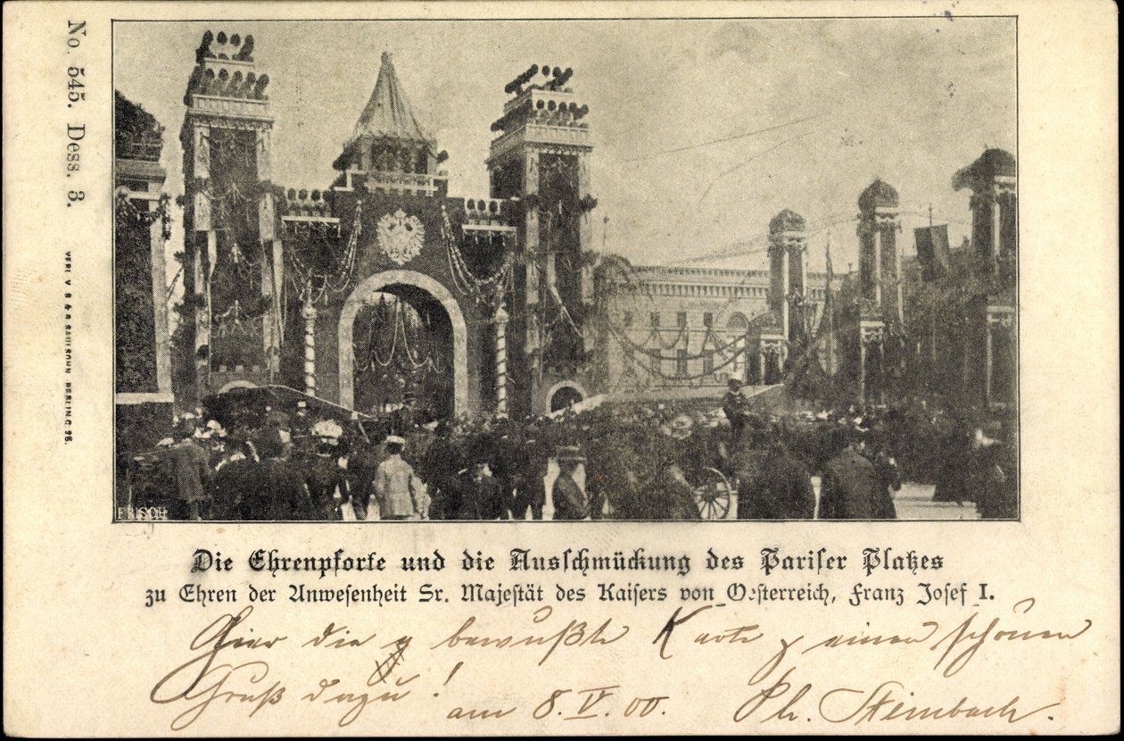 Berlin, Franz Josef I på Pariser Platz, æresport af Unknown photographer